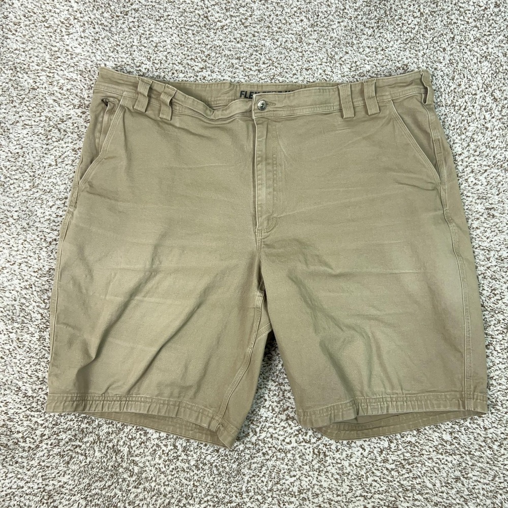 Duluth Trading Co Shorts Mens 48 Beige Flex Fire Hose Chino Relaxed Fit Workwear